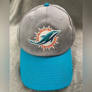 Miami Dolphins Fanatics Men's Gray & Aqua Logo Adjustable Cap